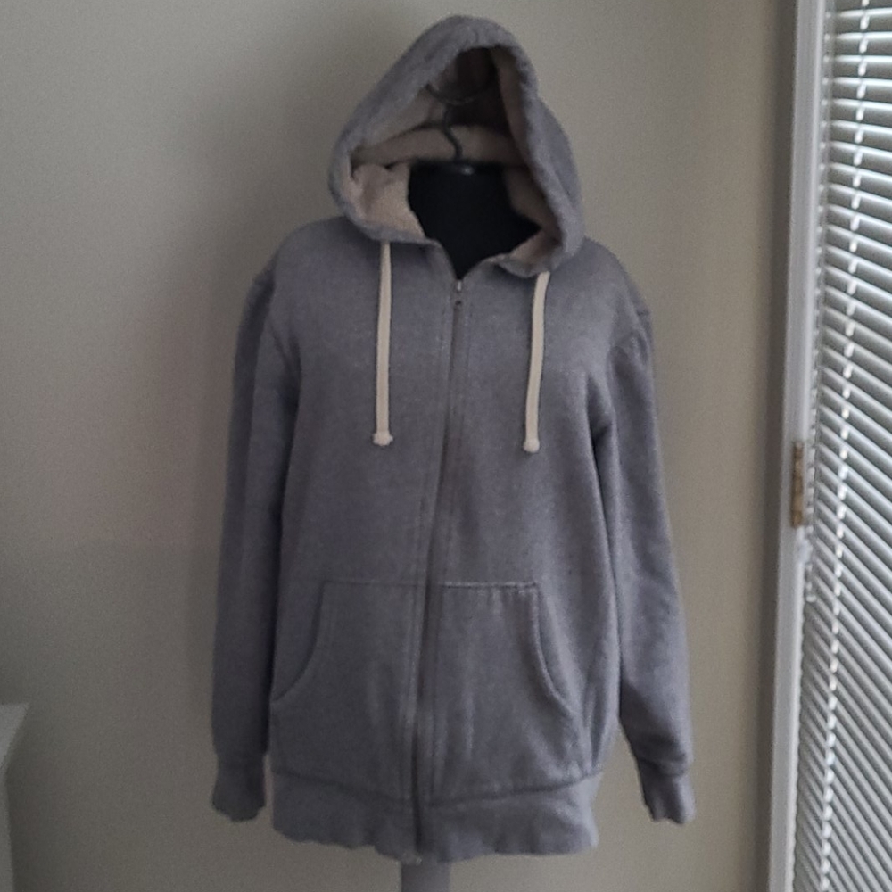 Mens Sherpa lined zip hoodie